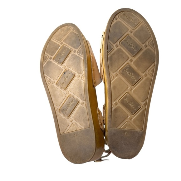 Sam Edelman Brynn Women SZ 8.5 Clog Studded Leather Wood Block Ankle Strap 38.5 - Picture 10 of 12